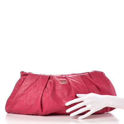 Prada Nappa Gold Clutch Peonia 2 of 8