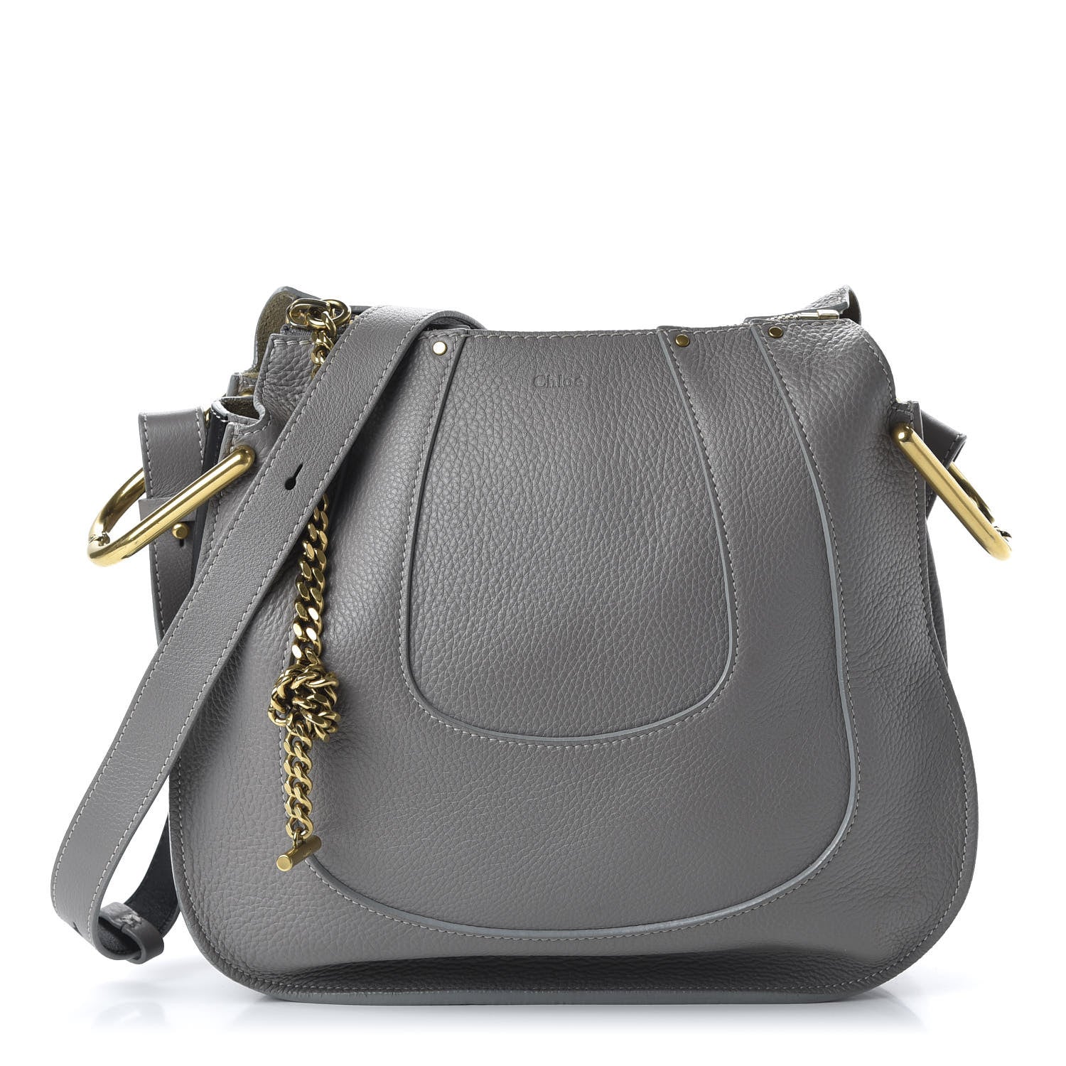Chloe Grained Calfskin Small Hayley Hobo Cashmere Grey 1 of 9