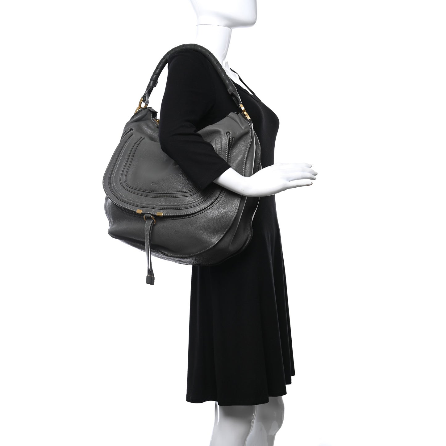 Calfskin Large Marcie Hobo Stone