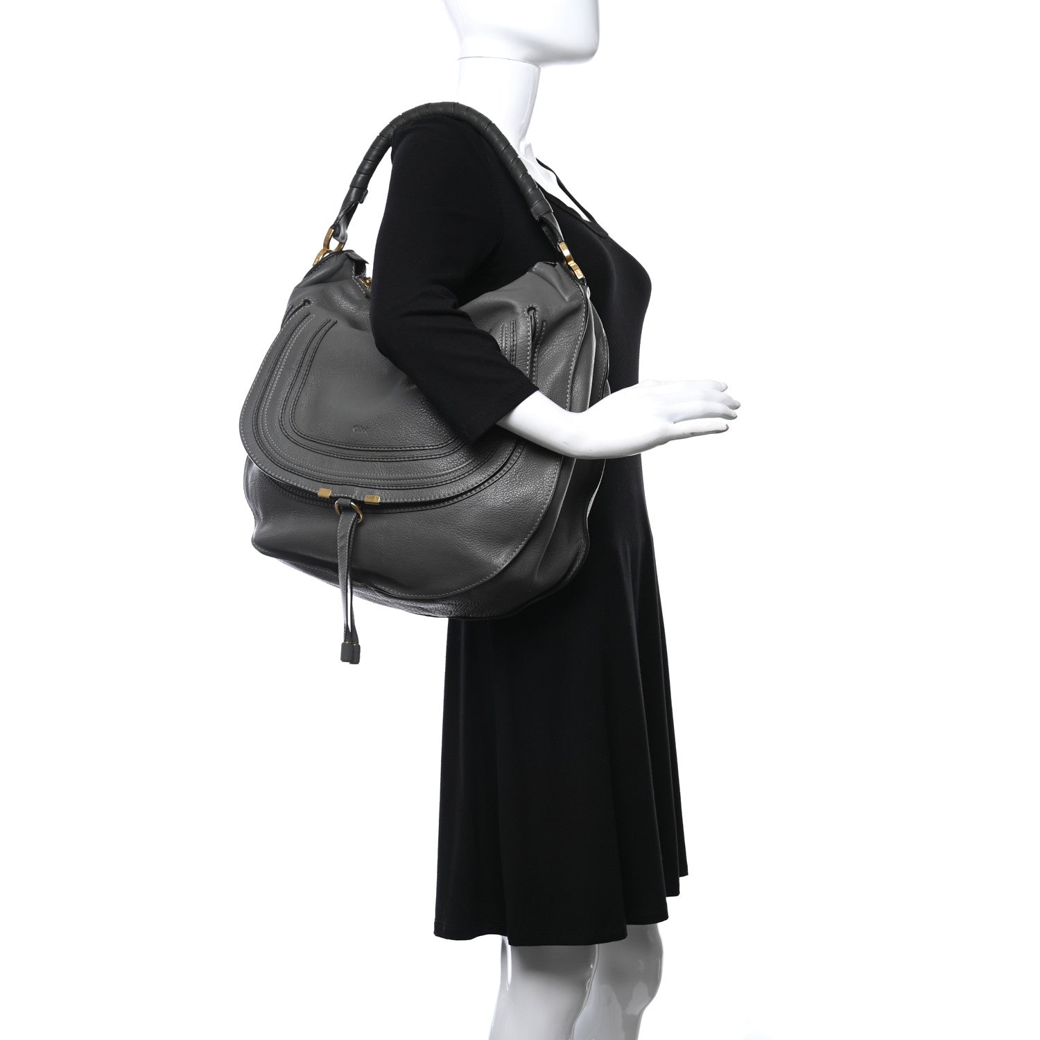 Chloe Calfskin Large Marcie Hobo Stone 2 of 10