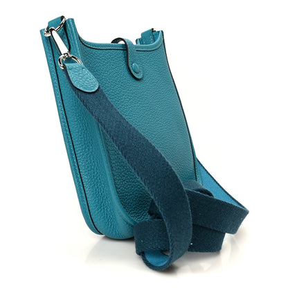Hermes Taurillon Clemence Amazone Evelyne TPM Turquoise Colvert 3 of 11
