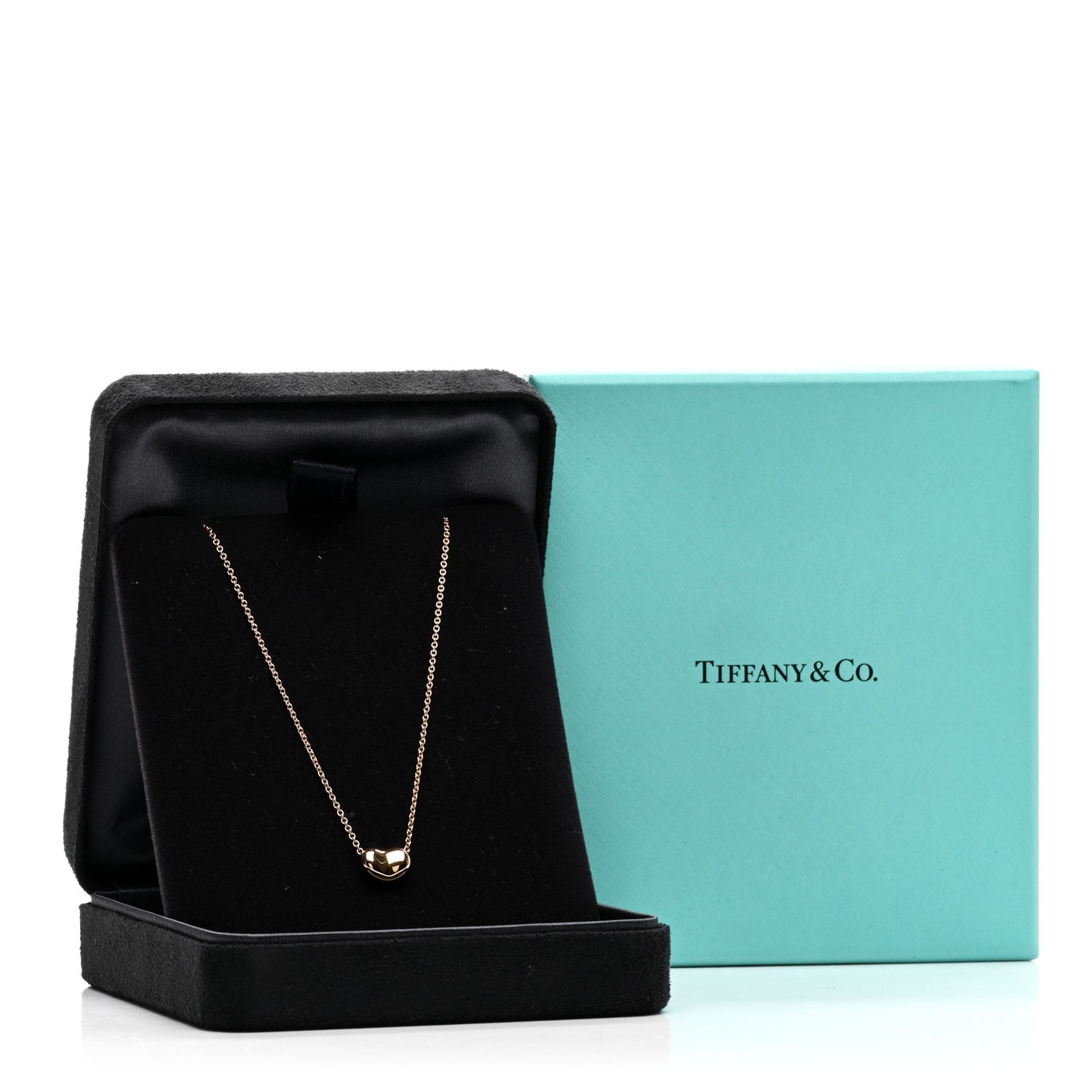18K Rose Gold 9mm Elsa Peretti Bean Pendant Necklace