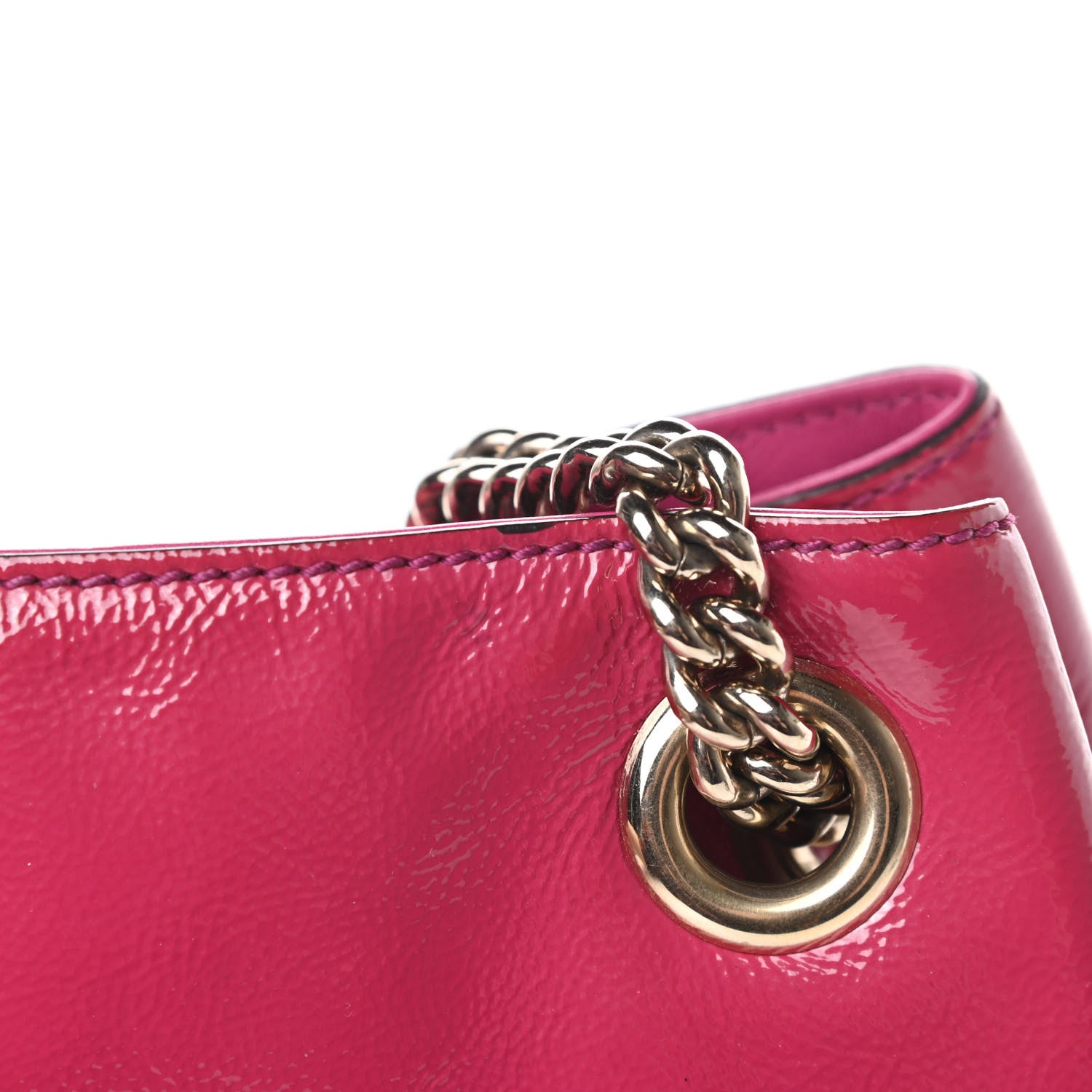 Gucci Vernice Naplack Medium Soho Chain Shoulder Bag Bright Bouganville 13 of 13