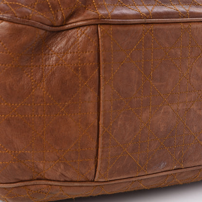 Christian Dior Lambskin Cannage Drawstring Bag Brown 14 of 16