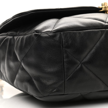 Chanel Lambskin Quilted Maxi Chanel 19 Flap Black 9 of 10