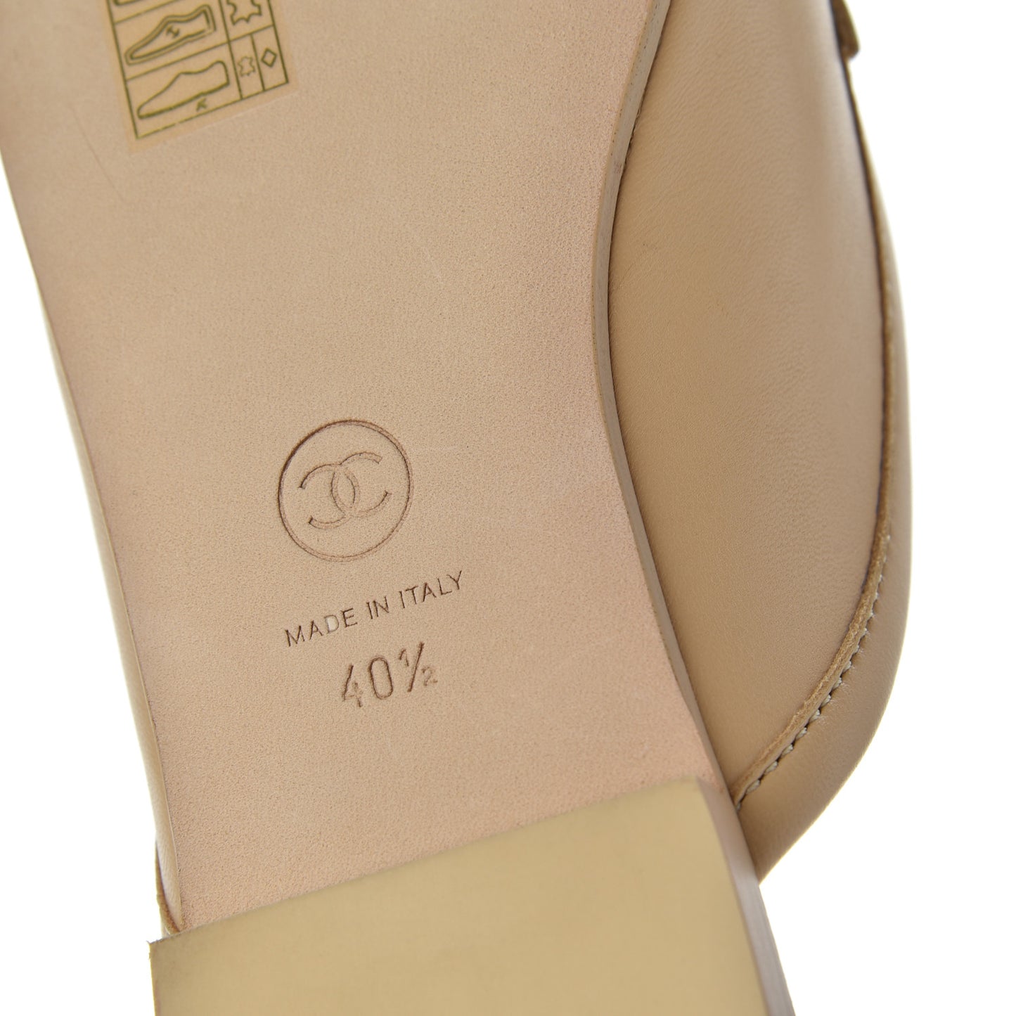 Lambskin Pearl CC Mules 40.5 Beige