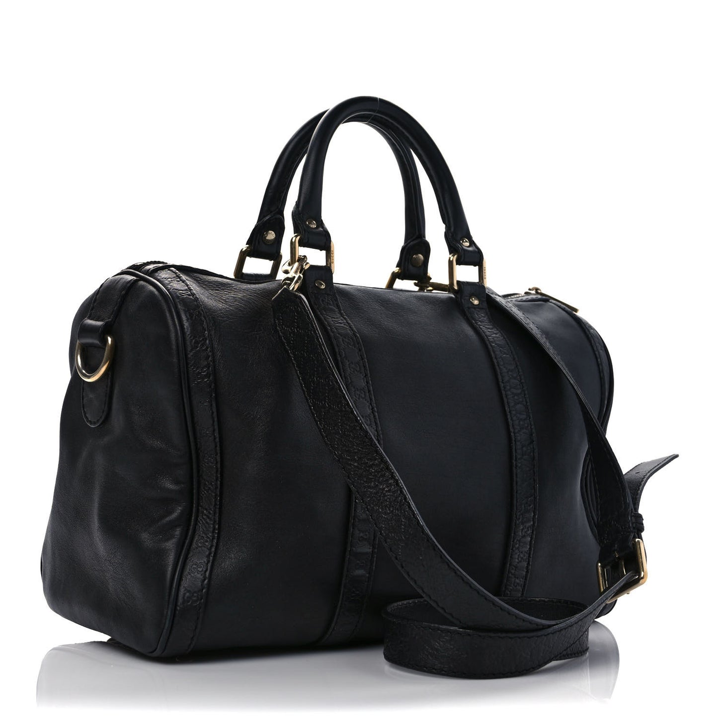 Calfskin Microguccissima Trim Medium Boston Black