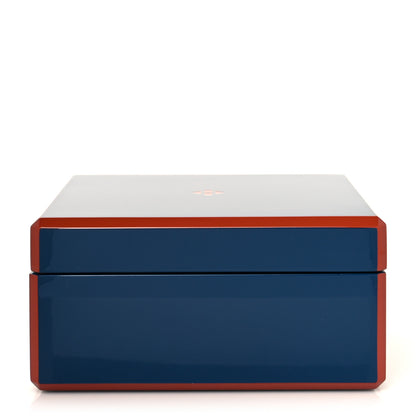 Hermes Lacquered Wood Facettes Watch Box Bleu Biarritz 1 of 8