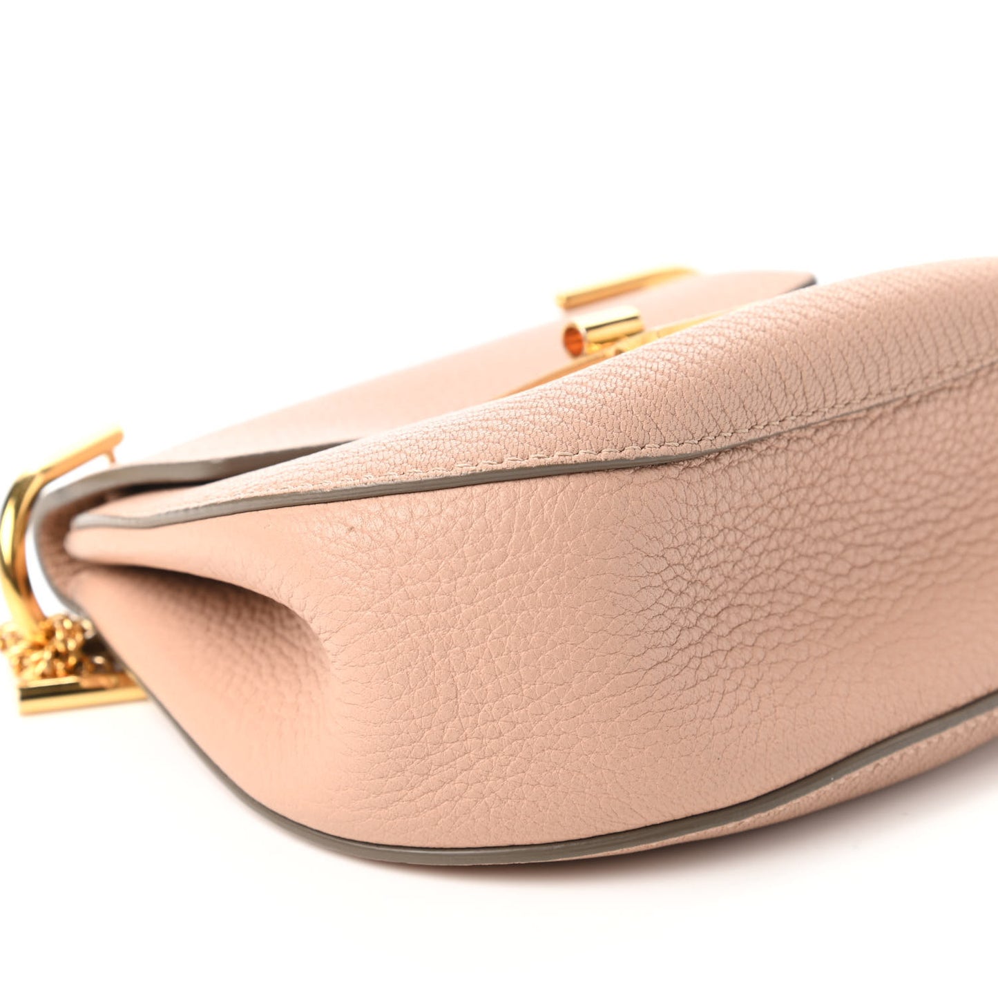 Grained Lambskin Mini Drew Shoulder Bag Cement Pink