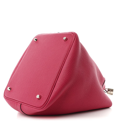 Hermes Taurillon Clemence Swift Eclat Picotin Lock 22 MM Rose Mexico Rouge De Coeur 10 of 10