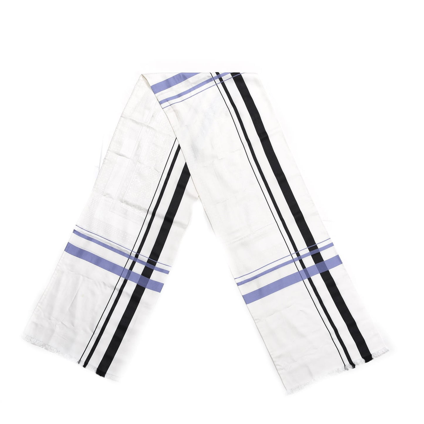 Silk Bi-Color Eperon d'Or Scarf Ivorie Black Lavande