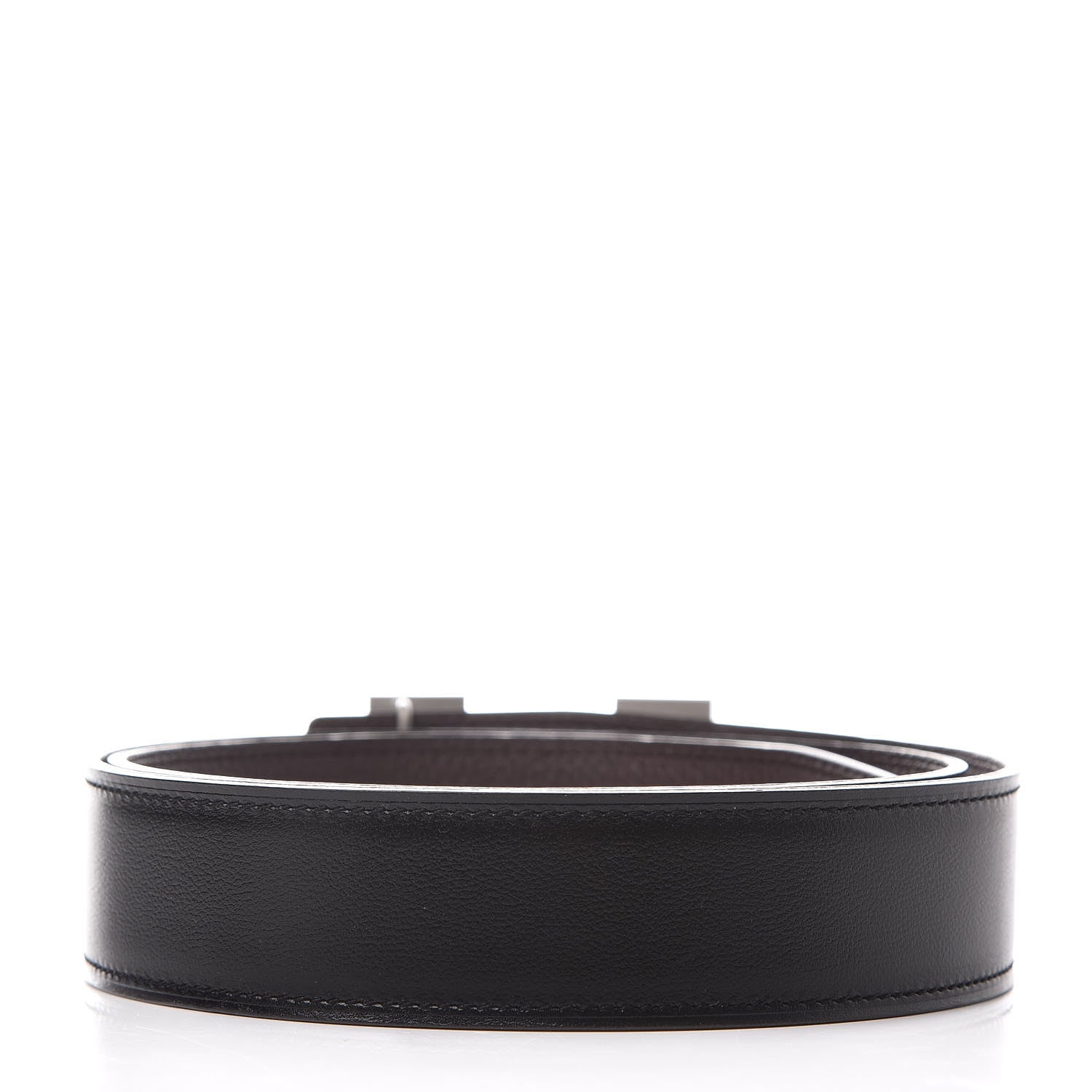 Hermes Box Togo 32mm H Belt 80 Black Chocolate 3 of 6