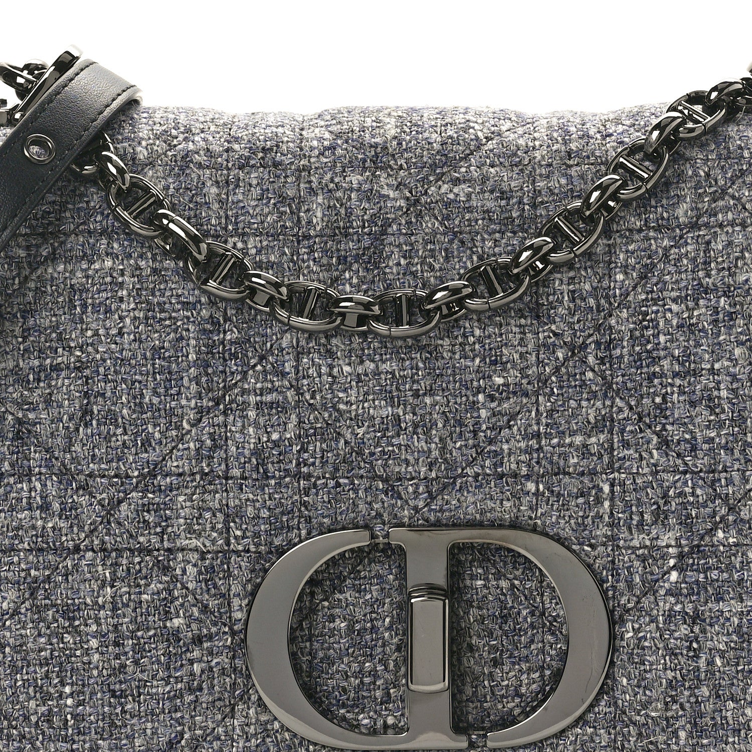 Christian Dior Tweed Macrocannage Medium Caro Bag Black 8 of 10
