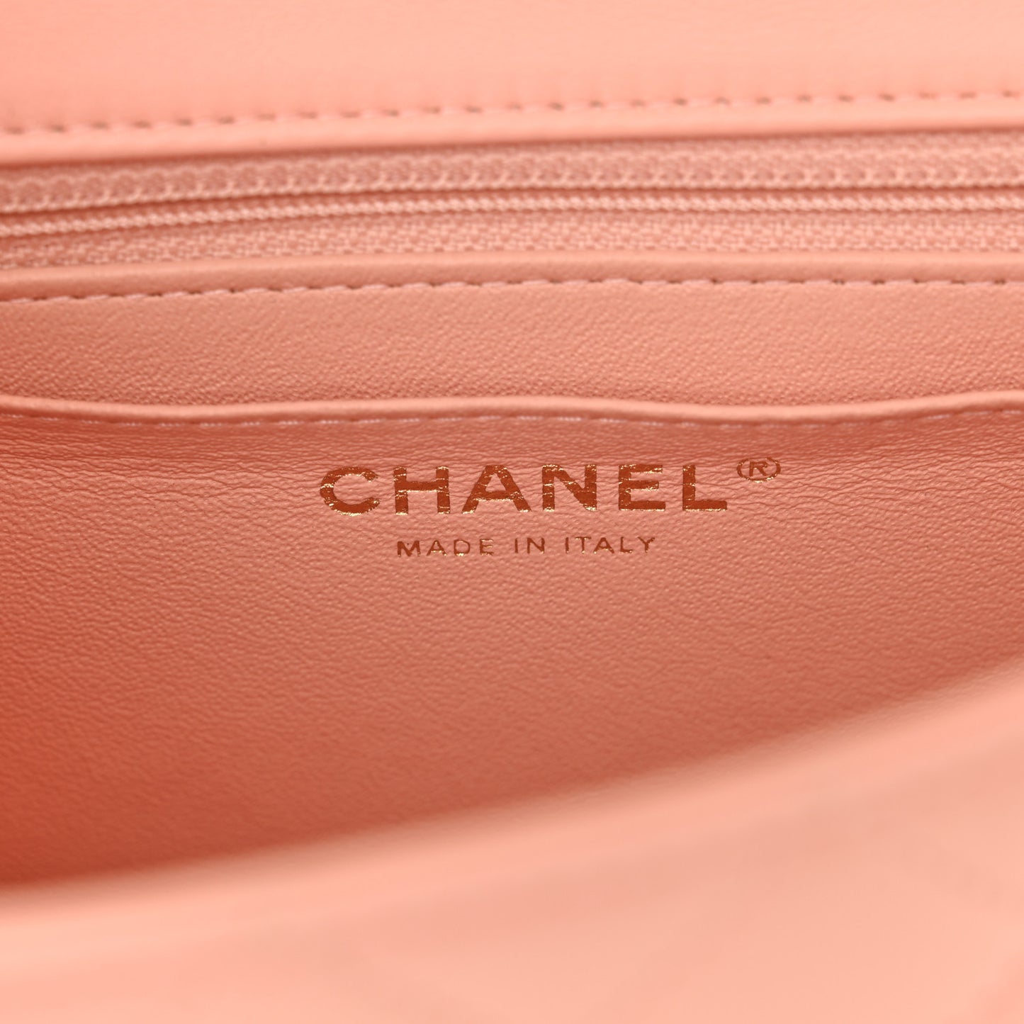 Lambskin Quilted Mini Rectangular Flap Light Pink
