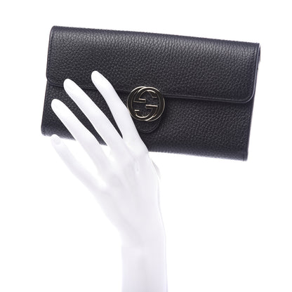 Gucci Dollar Calfskin Interlocking G Continental Wallet Black 2 of 7