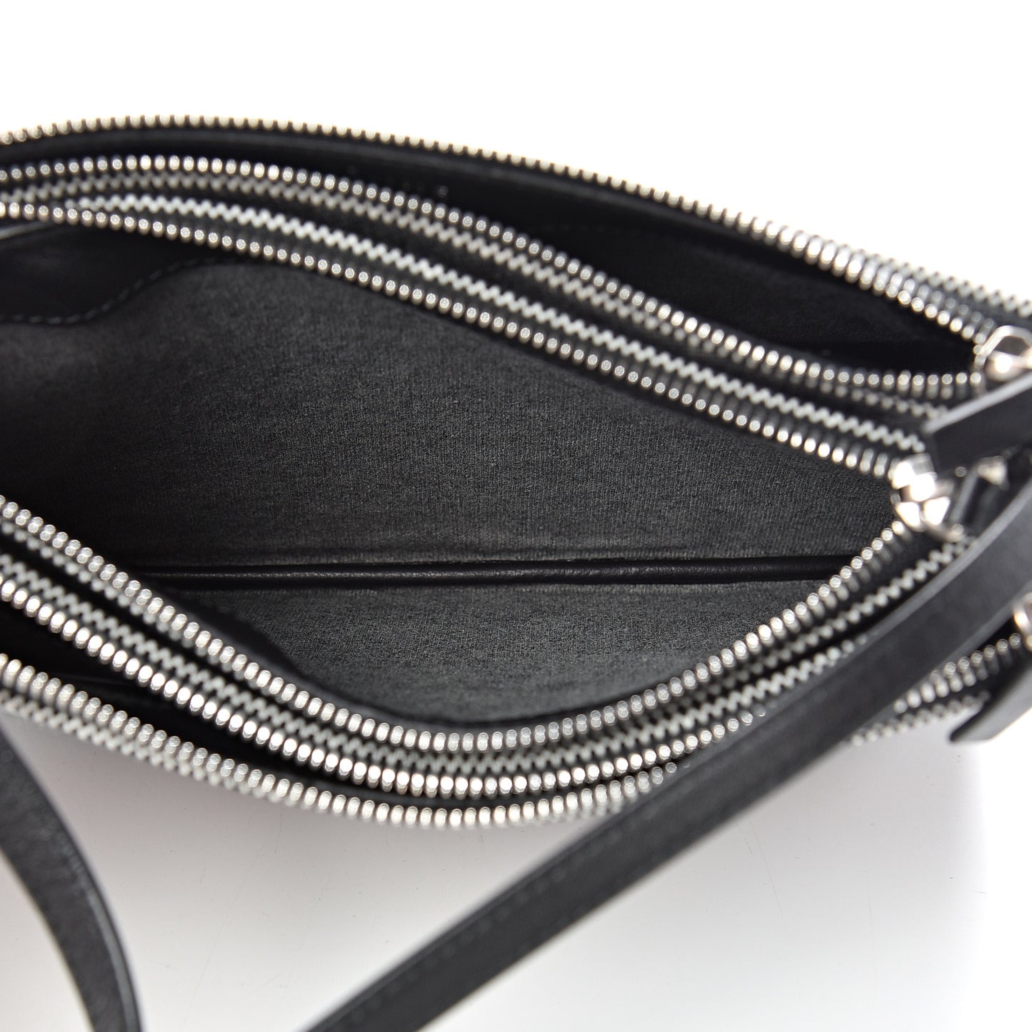 Cotton Canvas Large Trio Crossbody Bag Black White
