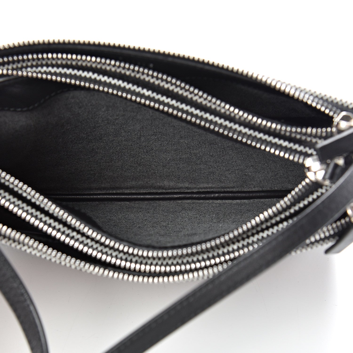 Celine Cotton Canvas Large Trio Crossbody Bag Black White 5 of 11