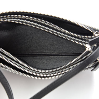 Celine Cotton Canvas Large Trio Crossbody Bag Black White 5 of 11