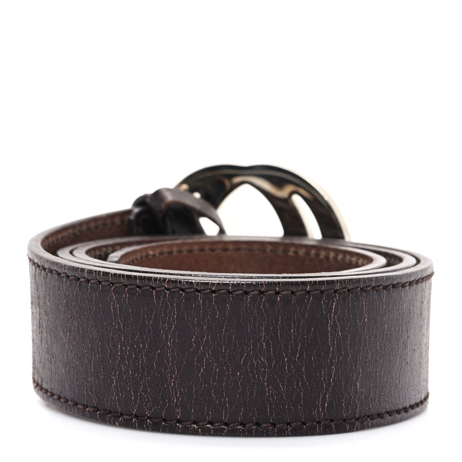 Gucci Calfskin Interlocking G Belt 85 34 Dark Brown 2 of 5