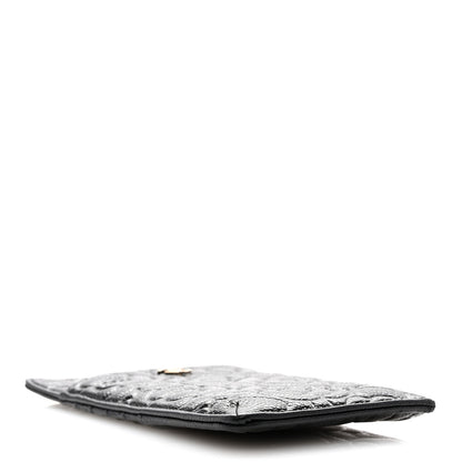 Chanel Caviar Camellia Embossed Classic Flat Wallet Pouch Black 4 of 8