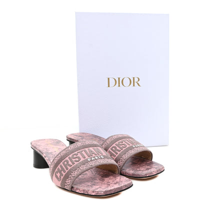 Christian Dior Canvas Toile De Jouy Embroidered Dway 35mm Slide Sandals 37.5 Quartz Grey 10 of 10