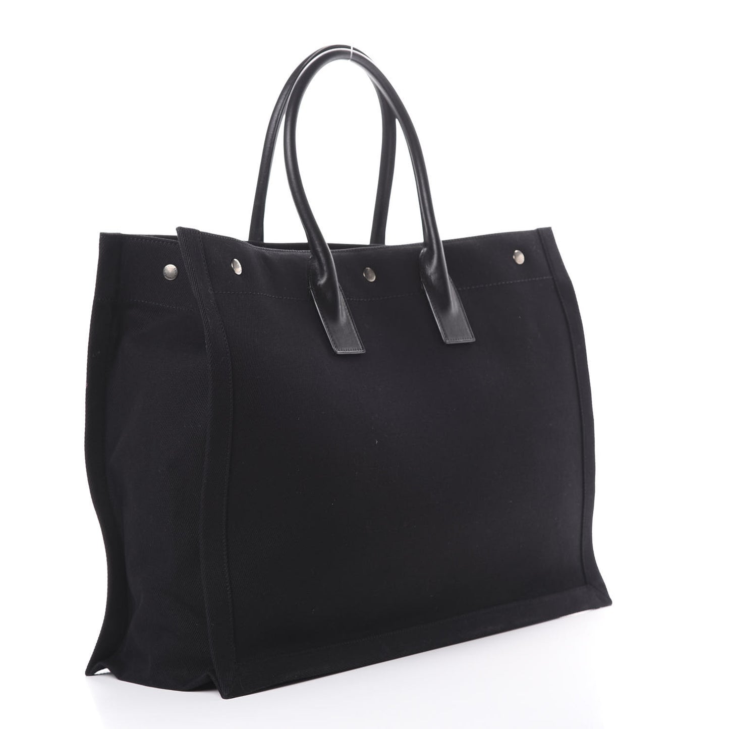 Linen Calfskin Rive Gauche Tote Black