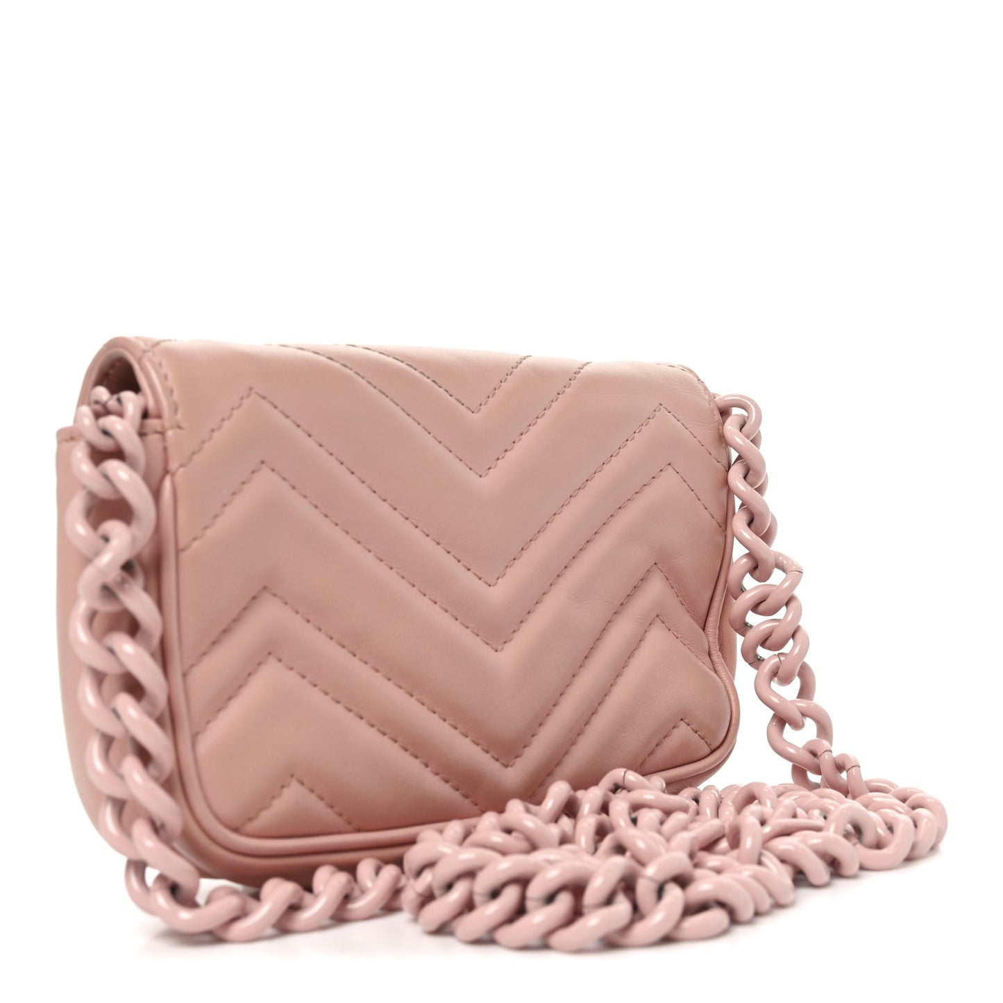 Calfskin Matelasse Monochrome GG Marmont Chain Belt Bag Perfect Pink