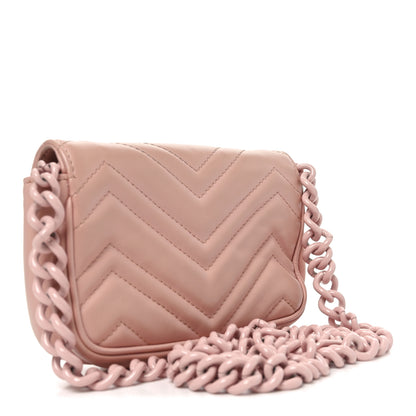 Gucci Calfskin Matelasse Monochrome GG Marmont Chain Belt Bag Perfect Pink 3 of 10