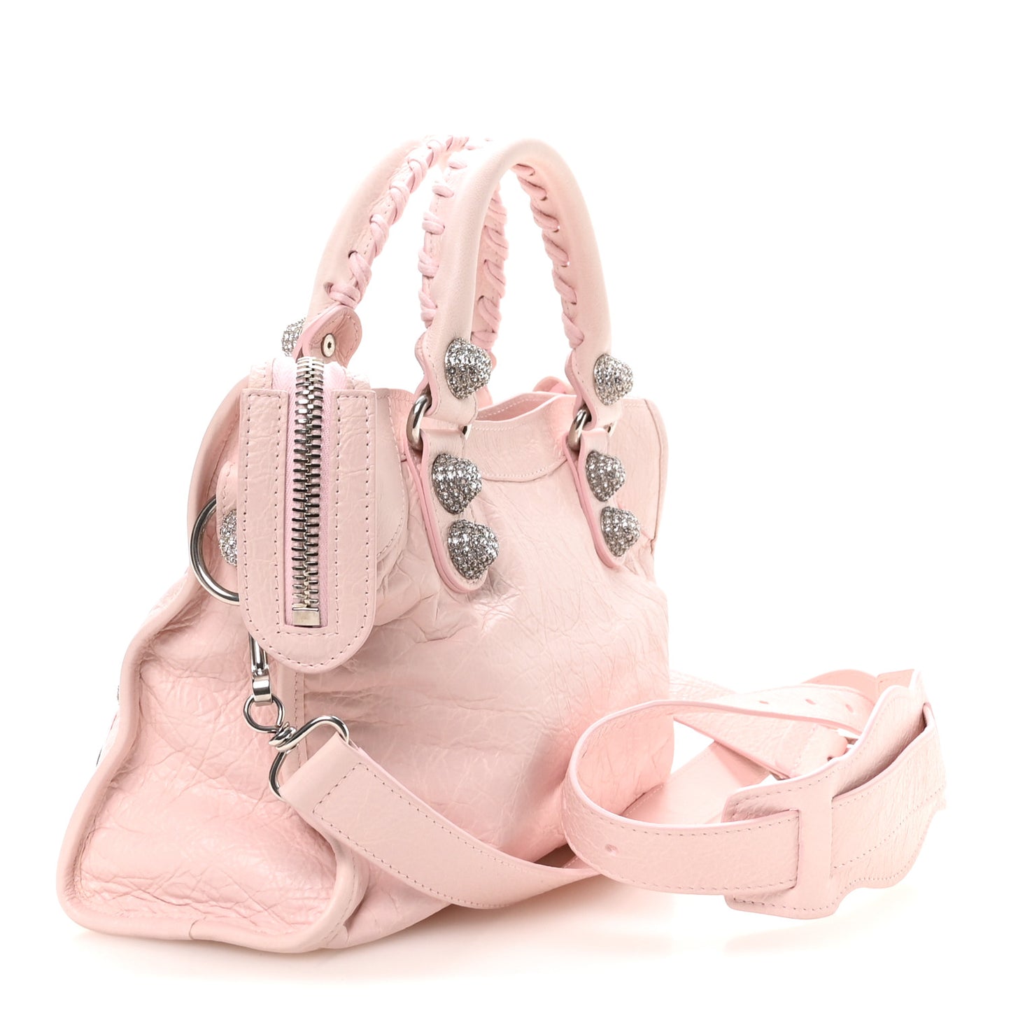 Agneau Arena Giant Rhinestone Hardware Small Le City Petal Pink