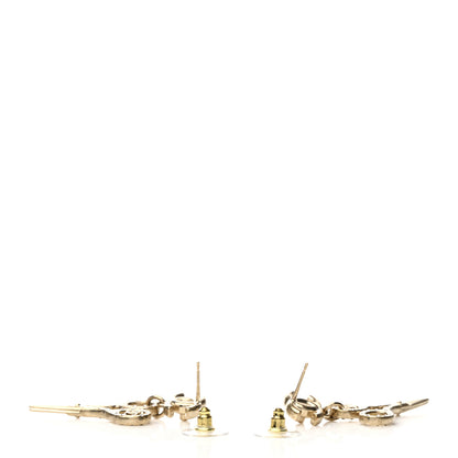 Chanel Metal Strass Crystal Scissors CC Earrings Gold 3 of 5