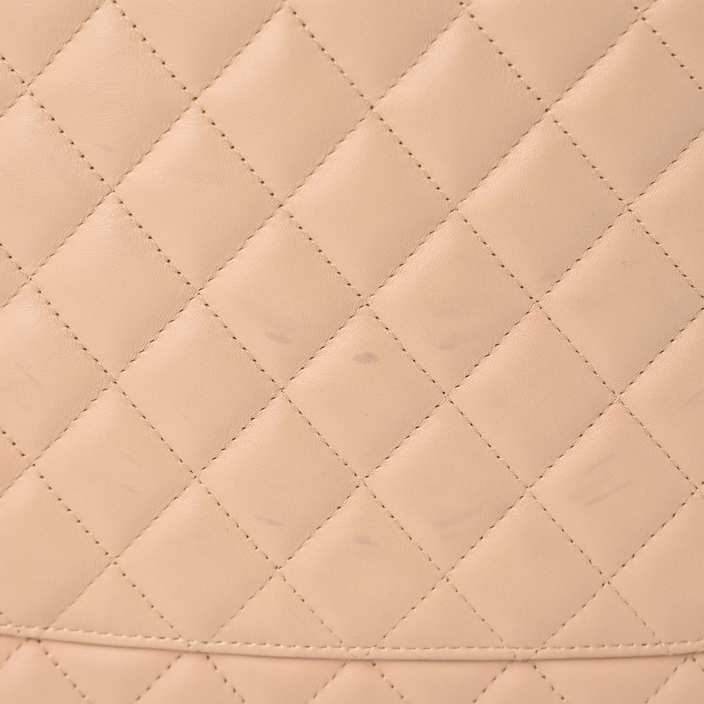 Calfskin Quilted Large Cambon Tote Beige Black