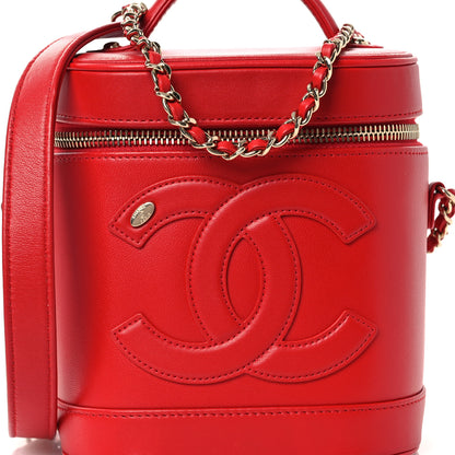 Chanel Lambskin Timeless Vanity Cosmetic Case Red 8 of 12