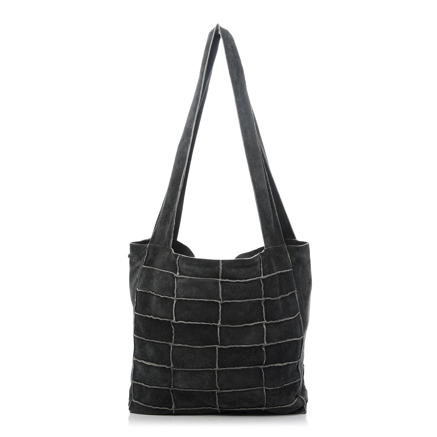Chanel Suede Patchwork Shoulder Bag Charcoal Grey 1 of 10