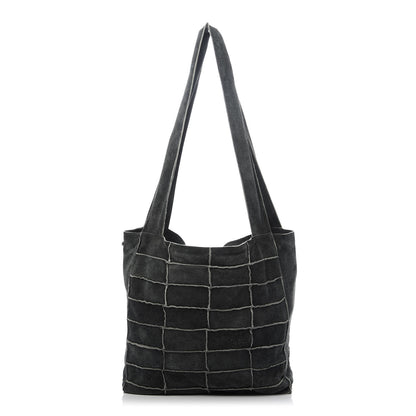 Chanel Suede Patchwork Shoulder Bag Charcoal Grey 1 of 10