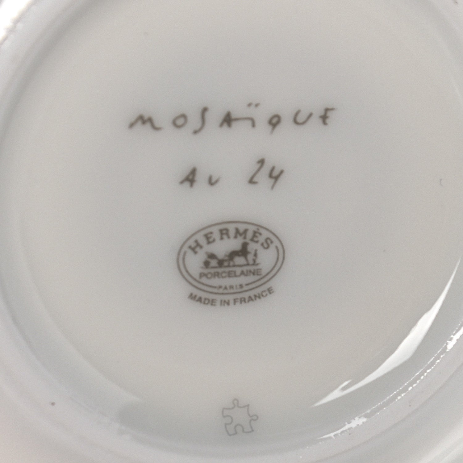 Hermes Porcelain Mosaique au 24 Coffee Cup and Saucer Set of 2 5 of 9