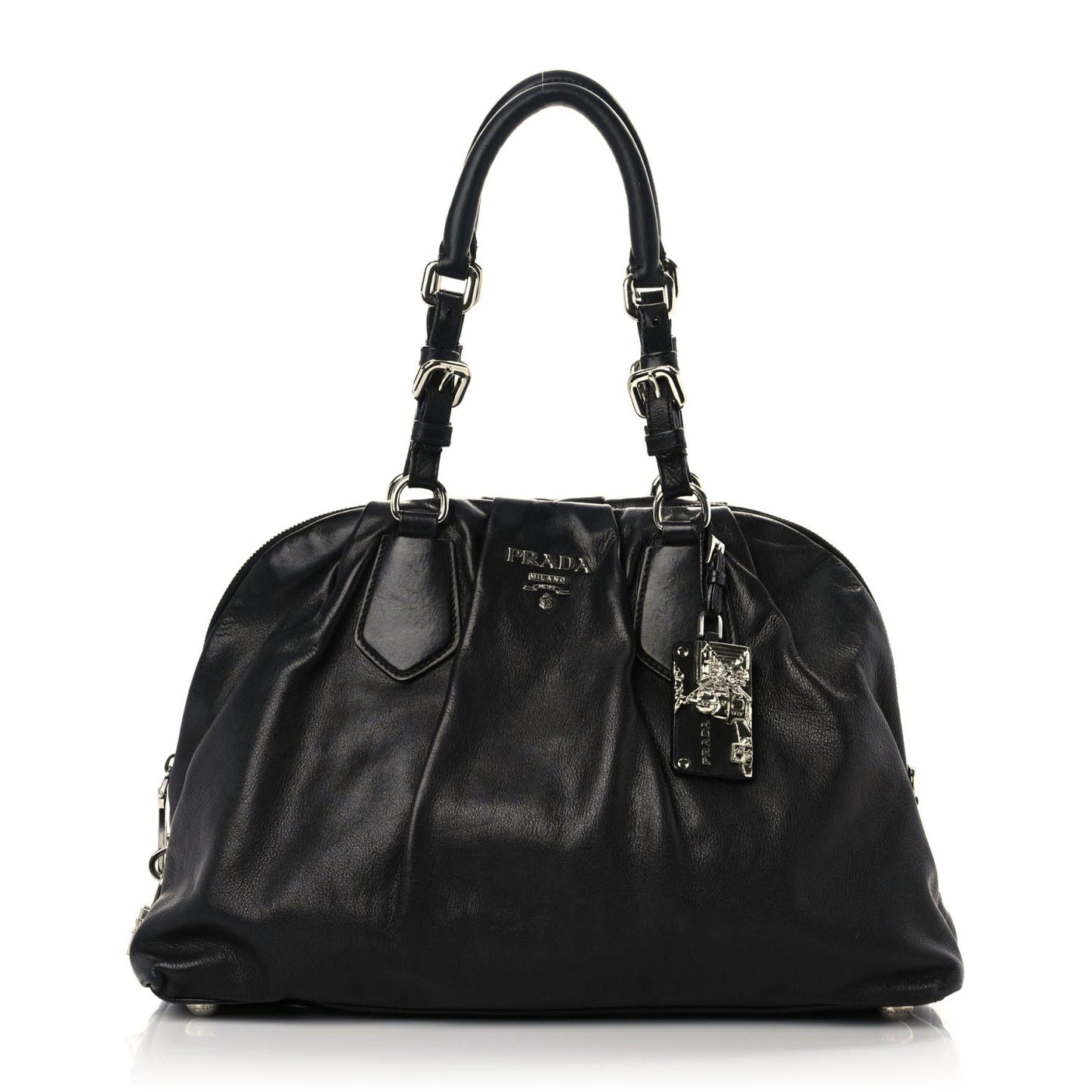 Soft Calf Pleated Tote Black