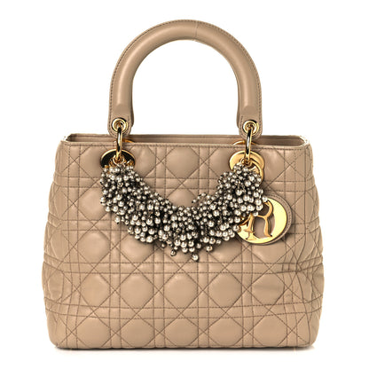 Christian Dior Lambskin Cannage Medium Pearl Lady Dior Beige 1 of 10