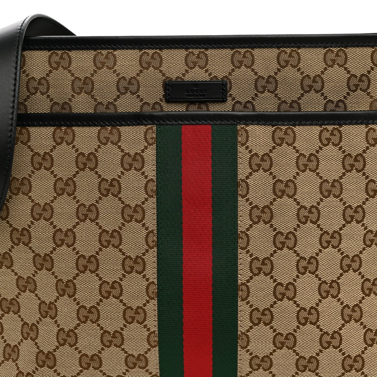 GG Monogram Web Flat Messenger Bag Black