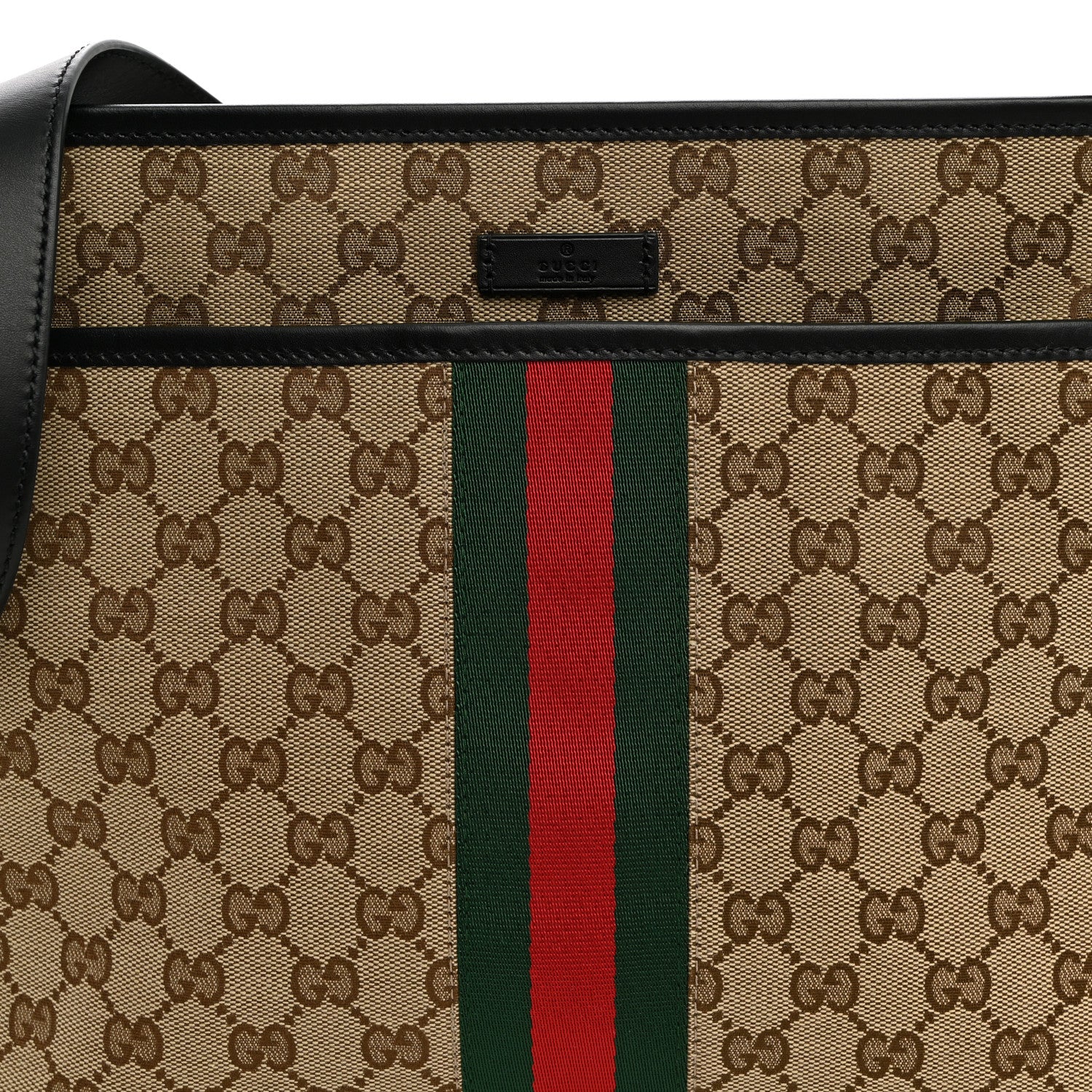 Gucci GG Monogram Web Flat Messenger Bag Black 7 of 9