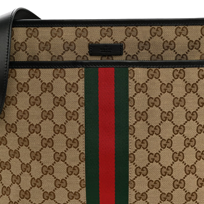 Gucci GG Monogram Web Flat Messenger Bag Black 7 of 9