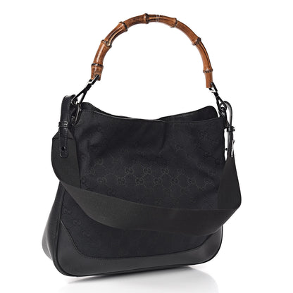Gucci Monogram Bamboo Top Handle Bag Black 3 of 10