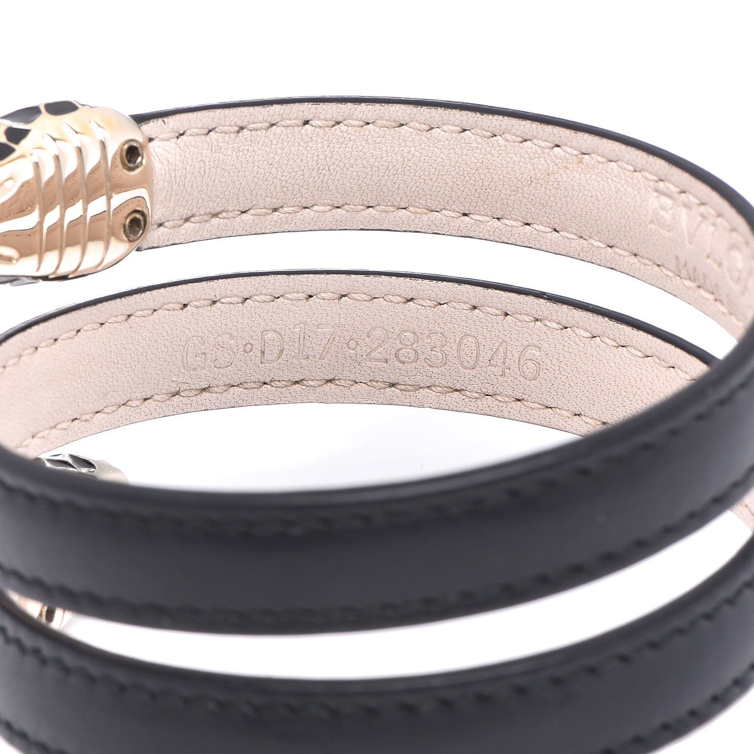 Bulgari Calfskin Serpenti Forever Double Coil Cleopatra Bracelet Black 5 of 6