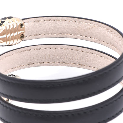 Bulgari Calfskin Serpenti Forever Double Coil Cleopatra Bracelet Black 5 of 6