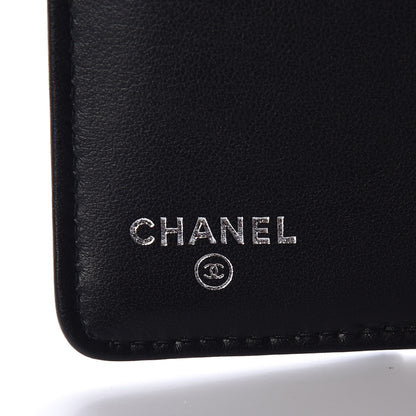 Chanel Aged Calfskin Quilted Gabrielle Yen Wallet Beige Black 6 of 7