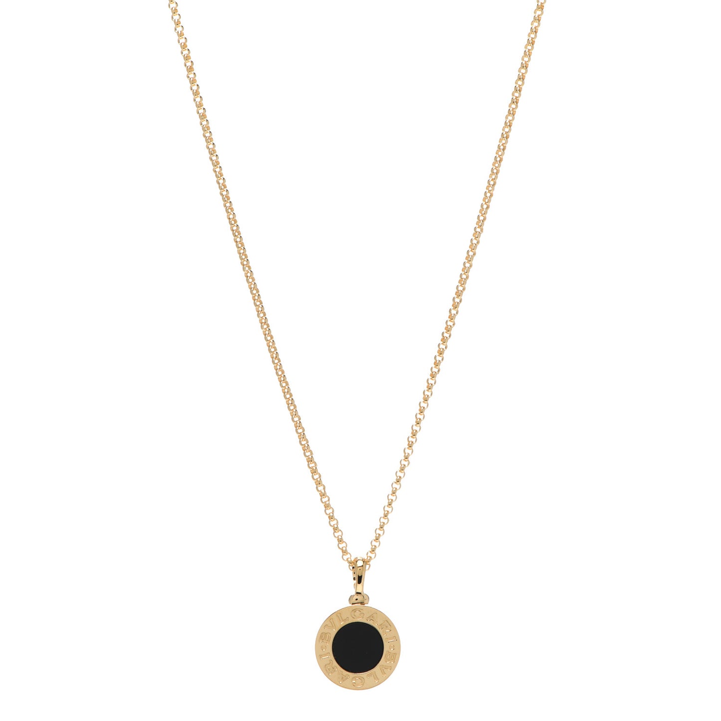 18K Yellow Gold Black Onyx BVLGARI BVLGARI Pendant Necklace