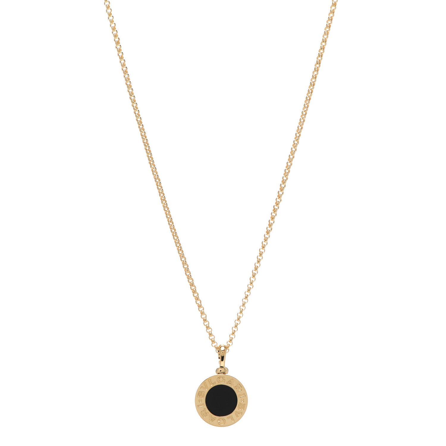 Bulgari 18K Yellow Gold Black Onyx BVLGARI BVLGARI Pendant Necklace 1 of 6
