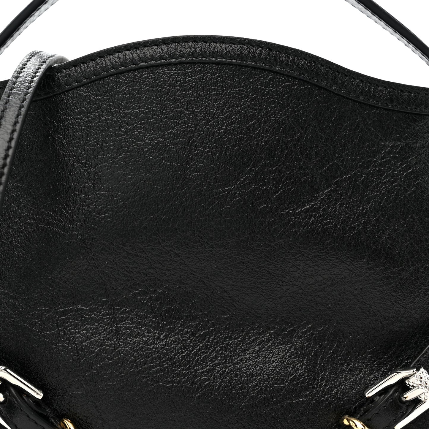 Tumbled Calfskin Nano Voyou Bag Black