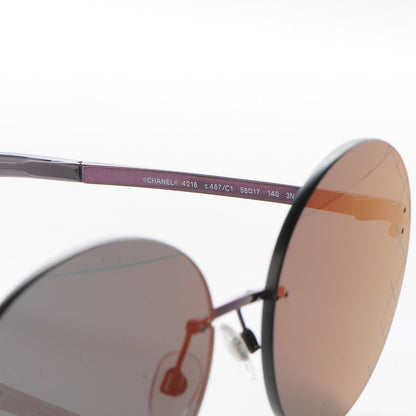 Chanel Metal Rimless Round Sunglasses 4216 Bordeaux 5 of 10