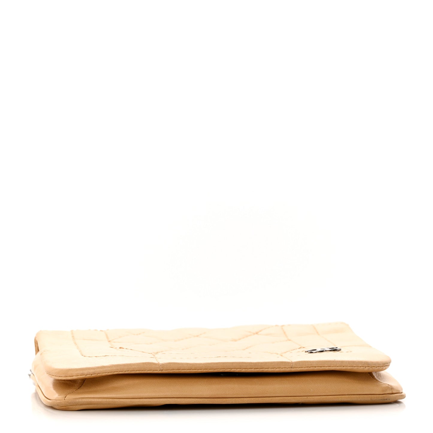 Lambskin Quilted Messenger Flap Beige