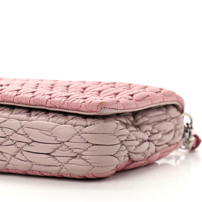 Miu Miu Nappa Matelasse Crystal Flap Clutch Pink 12 of 13